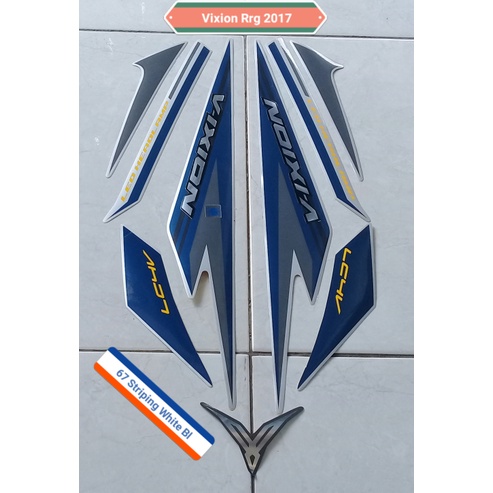 Stiker Striping Motor Yamaha New Vixion 2017 Putih Biru