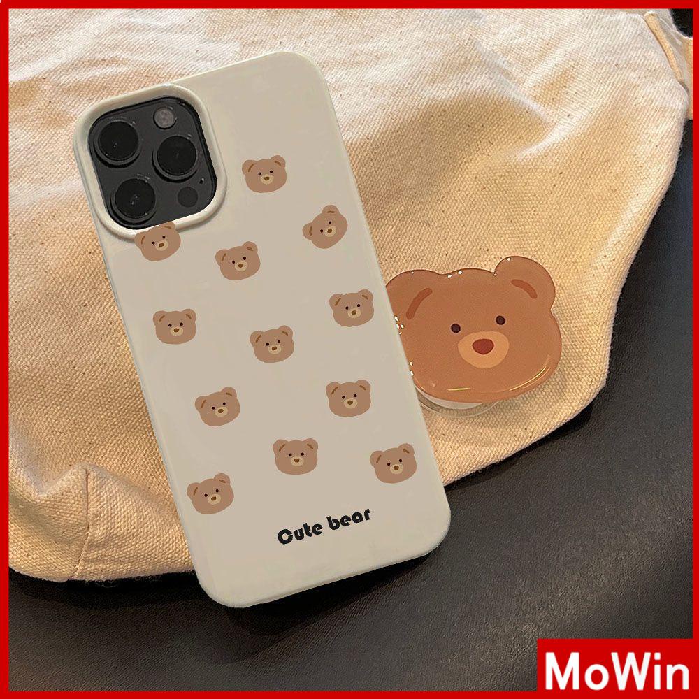 For iPhone 14 Pro Max iPhone Case Khaki Gray TPU Soft Case Shockproof Protection Camera Cute Bear Cartoon Compatible For iPhone 13 Pro max 12 Pro Max 11 Pro max xr xs max 7Plus 7 8