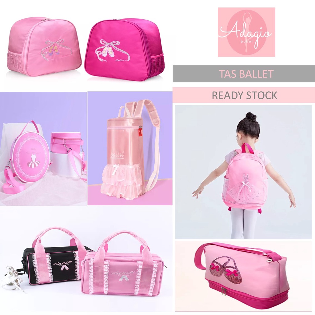 TAS BALLET SEKOLAH KURSUS LES BALET ANAK - PREMIUM HIGH QUALITY PINK AKSESORIS DANCE