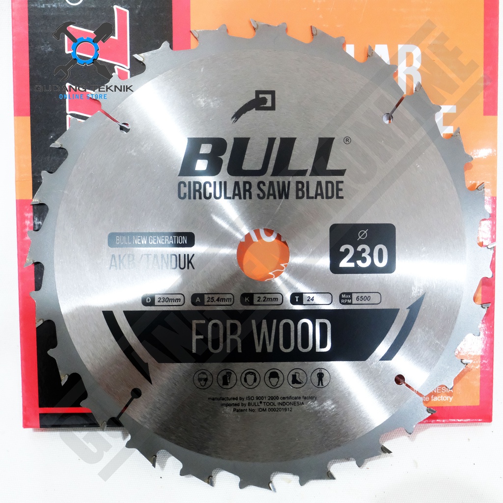 Mata Pisau Kayu Circular Saw 9&quot; 230mm 24T 40T TANDUK BULL / Mata Gergaji Circle 9 Inch 24T 40T Circular Saw Blade TANDUK BULL