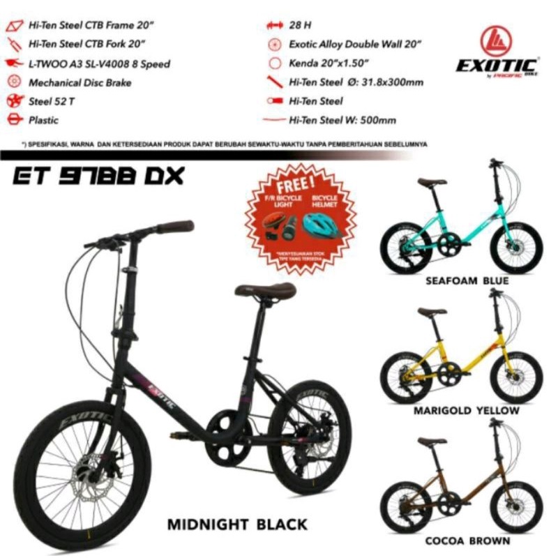 Sepeda Minion EXOTIC 9788 DX 20 Inch 8 Speed Rem Cakram