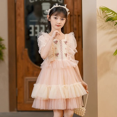 Gaun anak - Gaun simple pesta bermain anak party dress ulang tahun umur 2-12 tahun