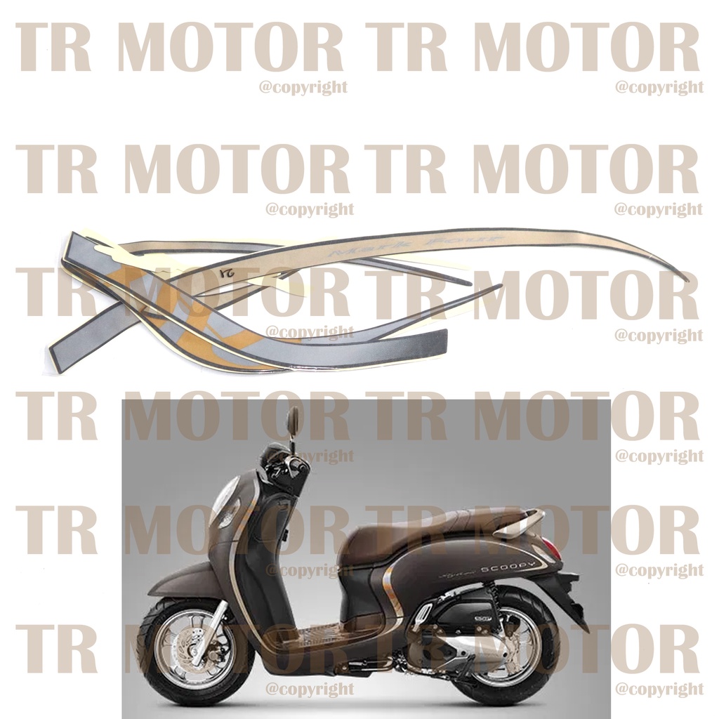 Stiker Motor Scoopy 2021 Sticker Striping Lis Full Set Motor