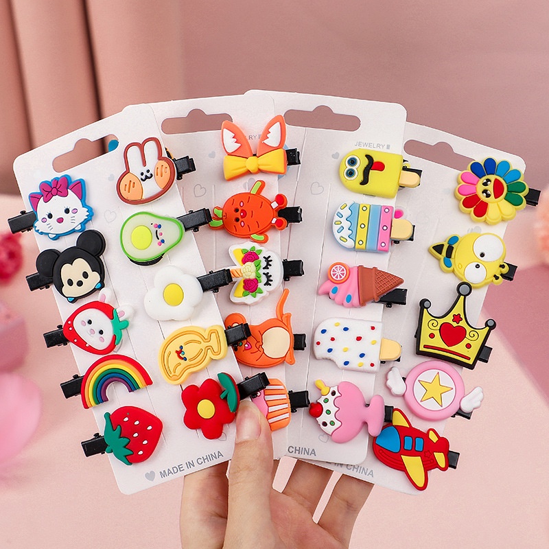 Alibaba1688 10 In 1 Jepit Rambut Korea Anak Set Model Kartun Hairpin Rambut Anak Perempuan HairClips