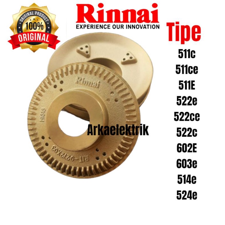 BURNER KOMPOR RINNAI KECIL  RI-511C~ RI-511E ~ RI-514E ~ RI-522C ~ RI-522CE ~ RI-522E ~ RI-522ET ~ RI-602E ~ RI-603E