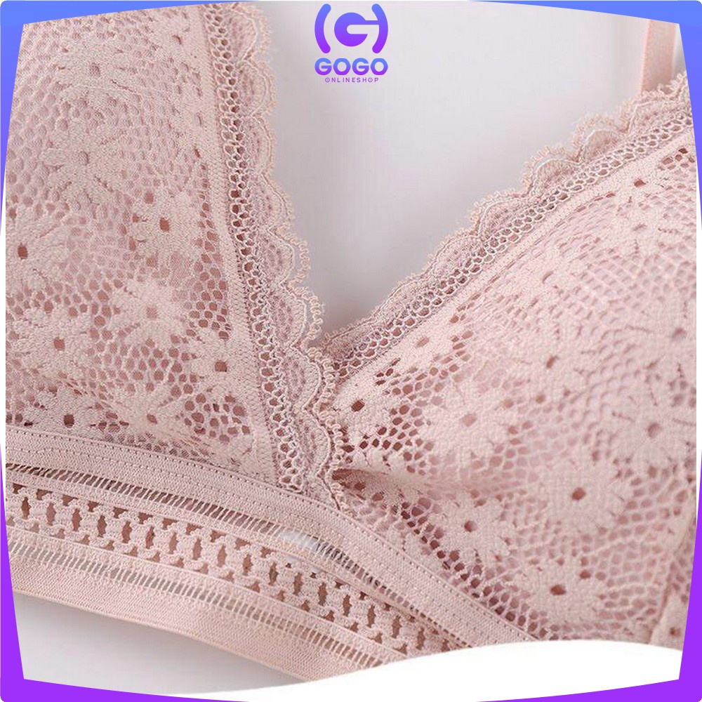 GOGO-P69 P70 Pakaian Dalam Wanita Bra Cup Segitiga Tanpa Kawat / BH Push Up Renda / Beha Wanita Sexy