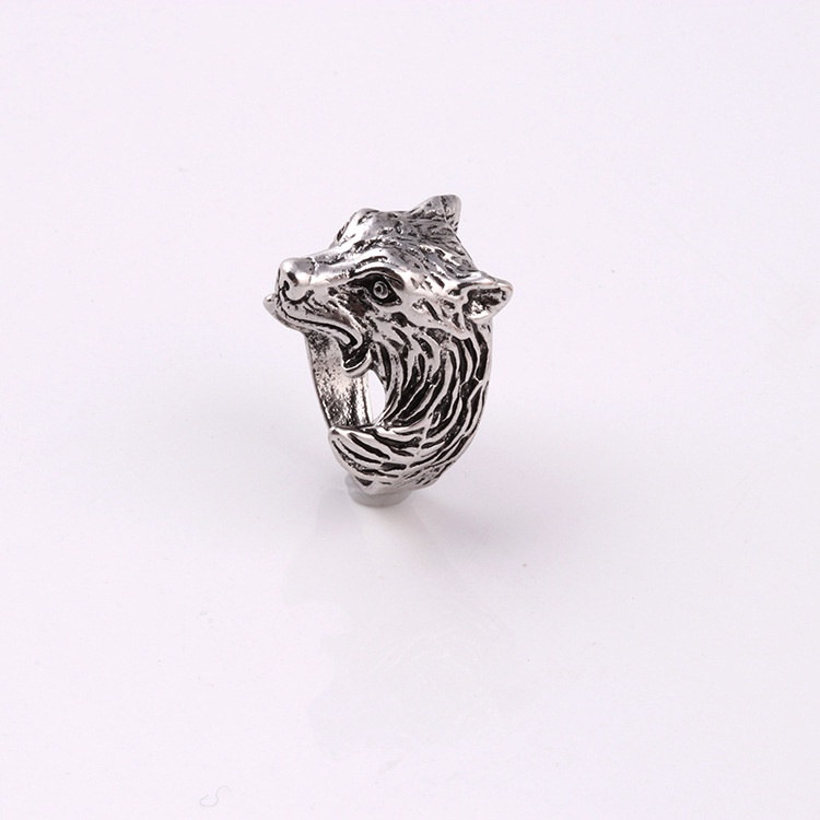Cincin Desain Serigala Gaya retro Eropa Amerika Untuk Pria