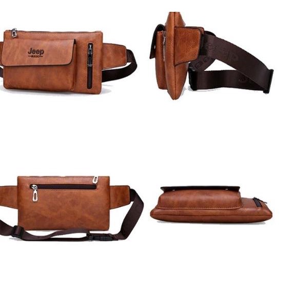 TG08 Tas Pinggang Selempang Pria Original Jeep Buluo Import - khaki