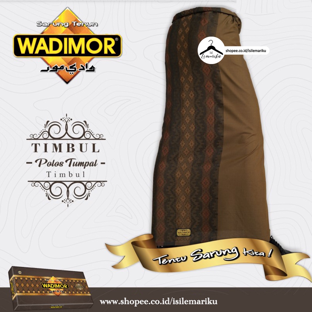 Sarung WADIMOR Polos TUMPAL TIMBUL / Sarung Tenun Laki Laki