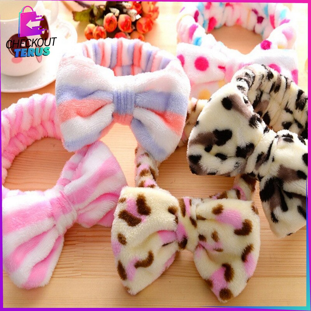 CT C70 Bandana Masker Wanita Model Pita Kelinci Kucing Bando Mandi Facial Headband Hairband Korea Aksesoris Rambut