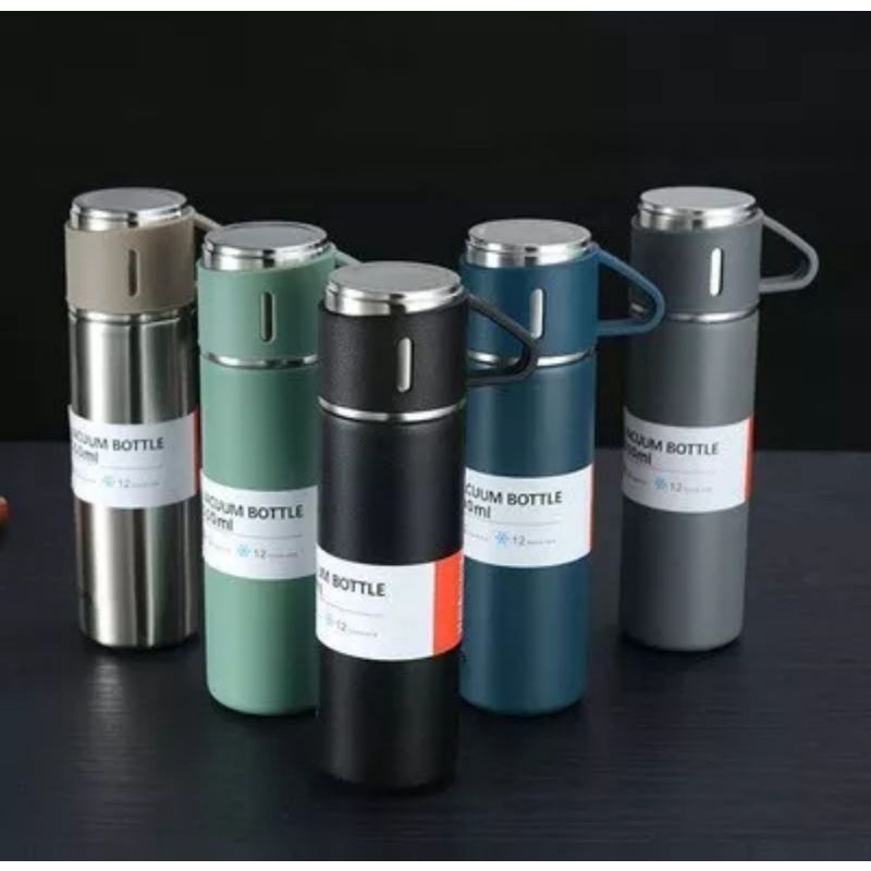 Termos Sultan Vacuum Flask Set / Botol Minum Cangkir Premium 500 ML Panas Dingin