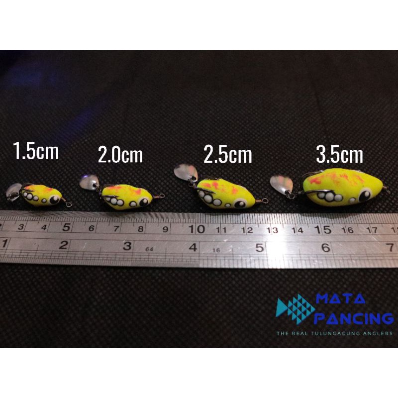 Umpan pancing casting mini soft frog 1.5cm 2.0cm 2.5cm 3.0cm 3.5cm blade with UV bright kodok casting gabus