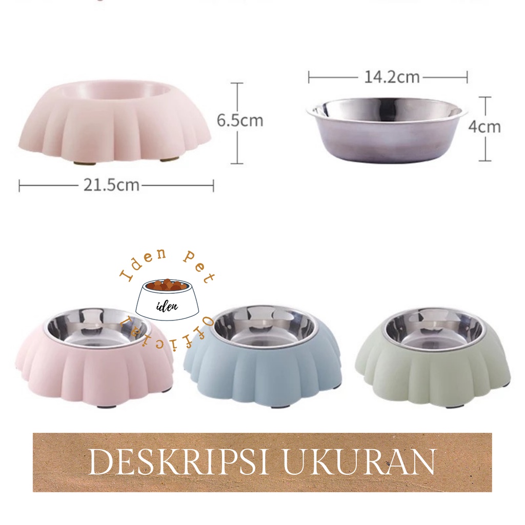 Mangkok Tempat Makan Minum Kucing Stainles Mangkuk Makanan Anjing Stainless Plastik Anti Selip Pet Cat Dog Bowl