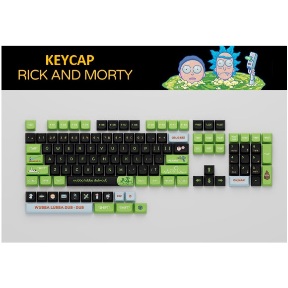 RICK&amp;MORTY Keycaps Mechanical Gaming Keyboard XDA Profile Universal