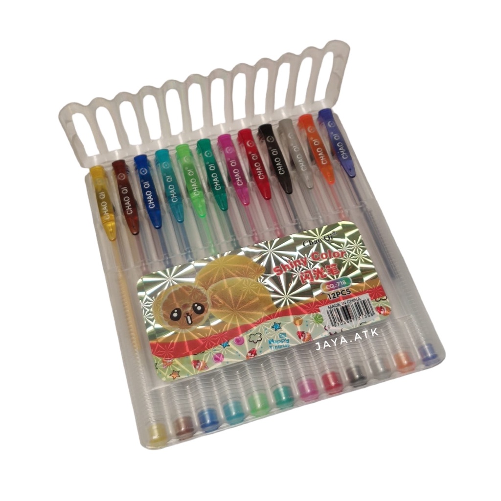 

PULPEN GEL GLITER 12 WARNA METALIK CQ-718 PEN GAMBAR GLITTER