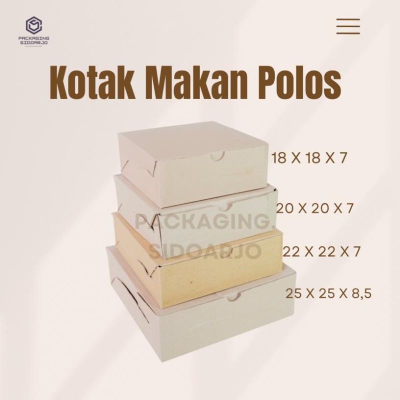 

Kotak Nasi Uk. 18x18x7/Box nasi/box kue/Kotak Makan Uk 18x18x7/Kotak Makan/Kardus nasi/Kardus catring/Kardus kue /UK.R8/18x18x7/Kotak Nasi/Box Catering