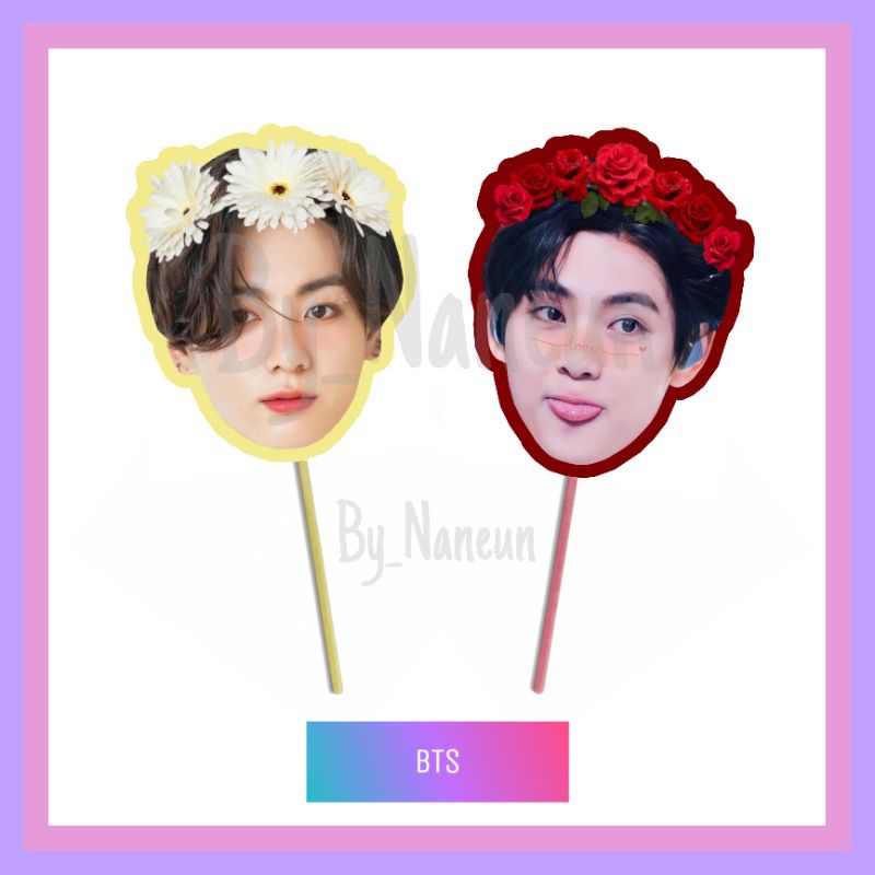 Fan Face / Hand fan / Head fan BTS / Kipas Wajah / Head fan / Kipas Muka / Kipas Konser / Kipas Cust