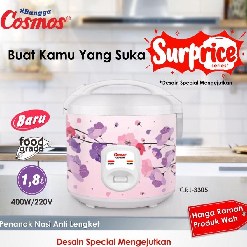 Rice Cooker Magic Com Penanak Nasi 1.8 Liter - Cosmos CRJ-3305