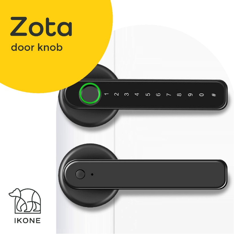 【IKONE】ZOTA Digital Home Smart Door Lock handle kunci pintu rumah electronic fingerprint sidik jari digital code security electronic lock gagang pintung elektronik digital gagang pintu rumah kamar safety lock