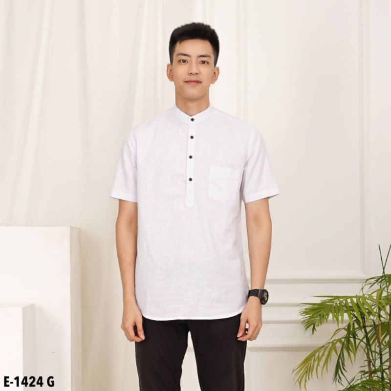 KEMEJA KOKO kerah Shanghai | Lengan Pendek Premium By Sans