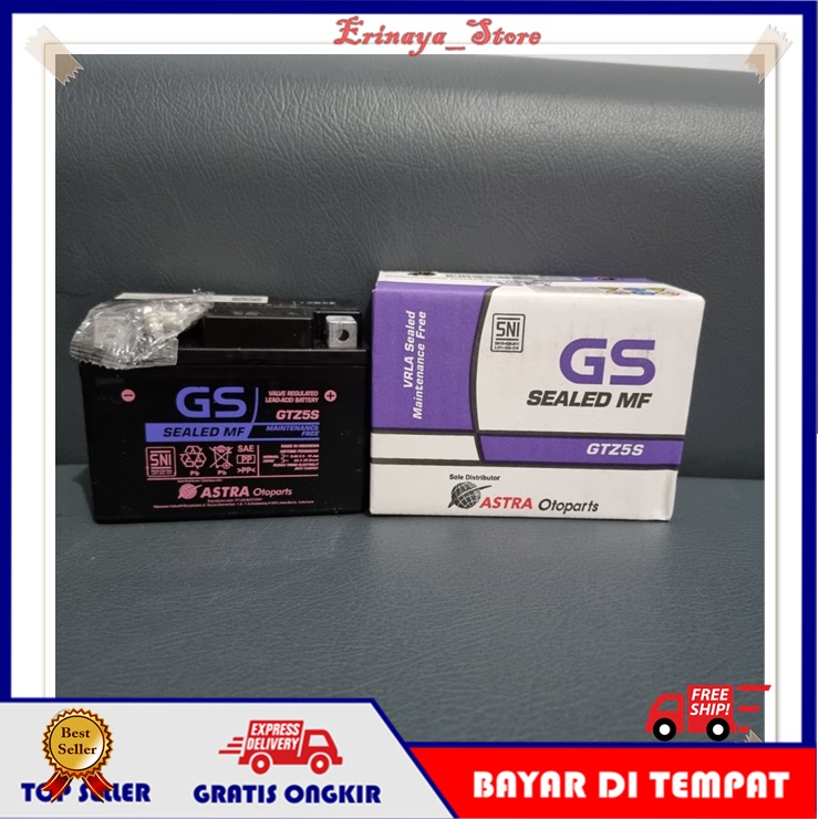 Accu Aki Motor Astra GS GTZ5s Honda Blade Repsol Accu Kering MF