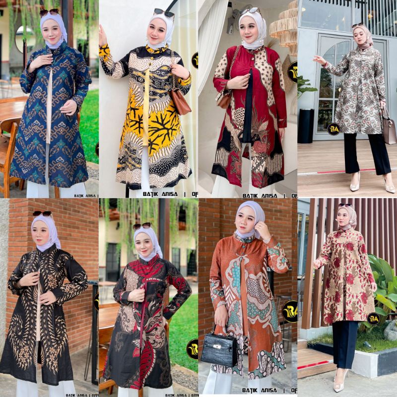 Jual Baju Batik Wanita Modern Batik Tunik Wanita Lengan Panjang M L Xl Xxl Baju Batik Wanita