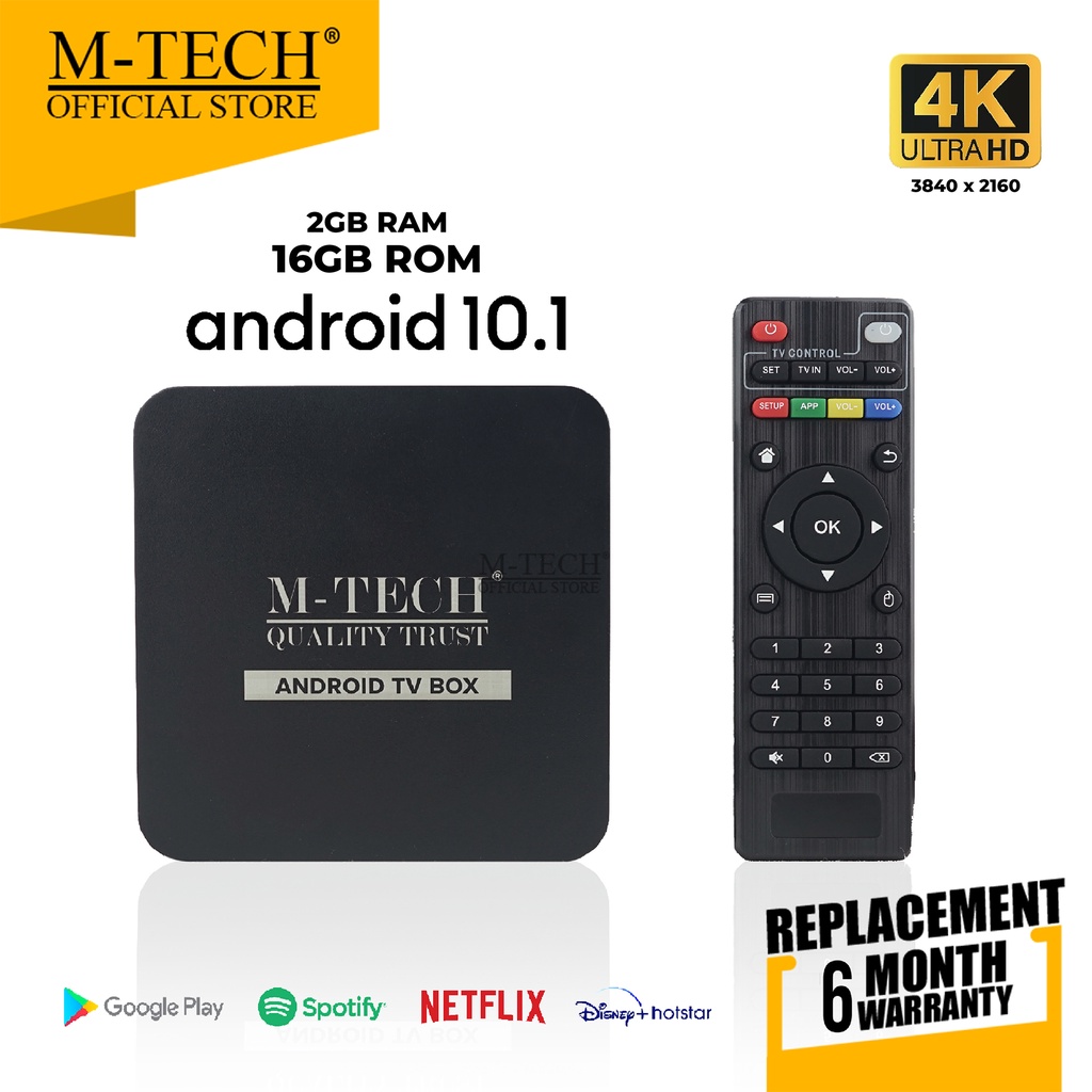 STB TV Box Android 10.1 TB60 Ultra HD 4K 2GB RAM + 16GB ROM WIFI