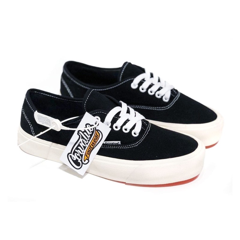 Sepatu Sneakers CorvalueFootwear Suddenly Black White Original Local Pride