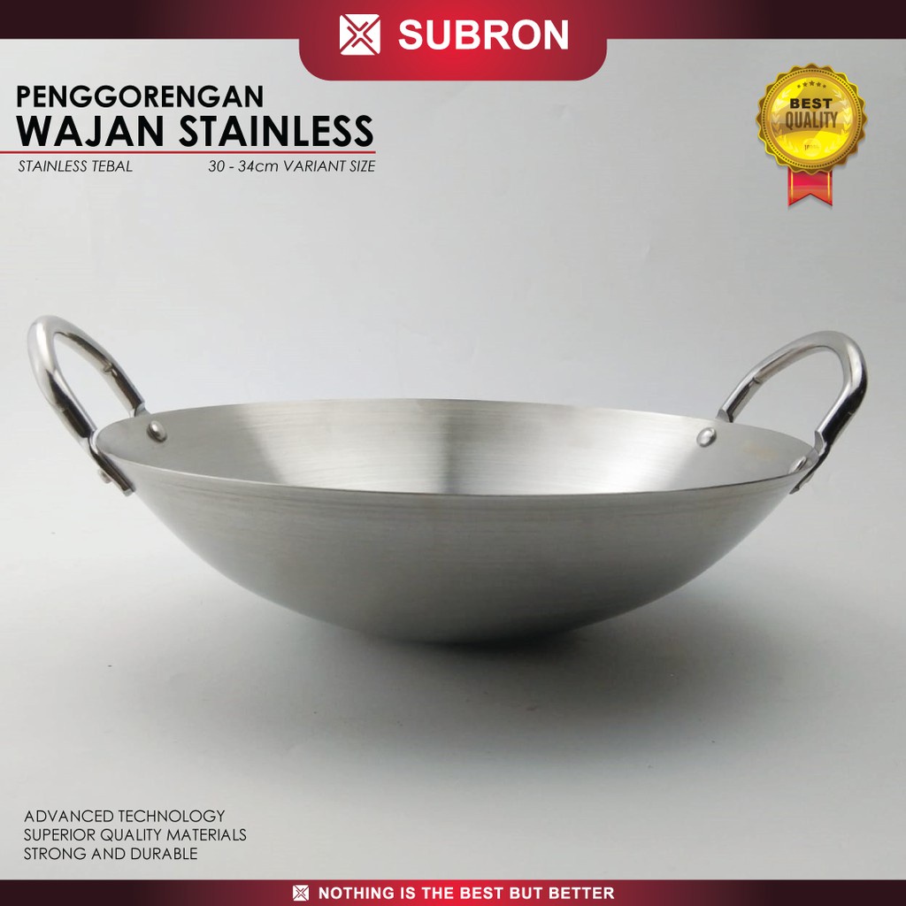 Wajan Penggorengan Stainless Steel Tebal 30cm 32cm - SUBRON