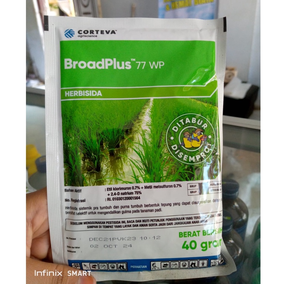 herbisida ally plus (broadplus) Broadplus 77 WP 40gram Herbisida Sistemik Padi Pembasmi Rumput