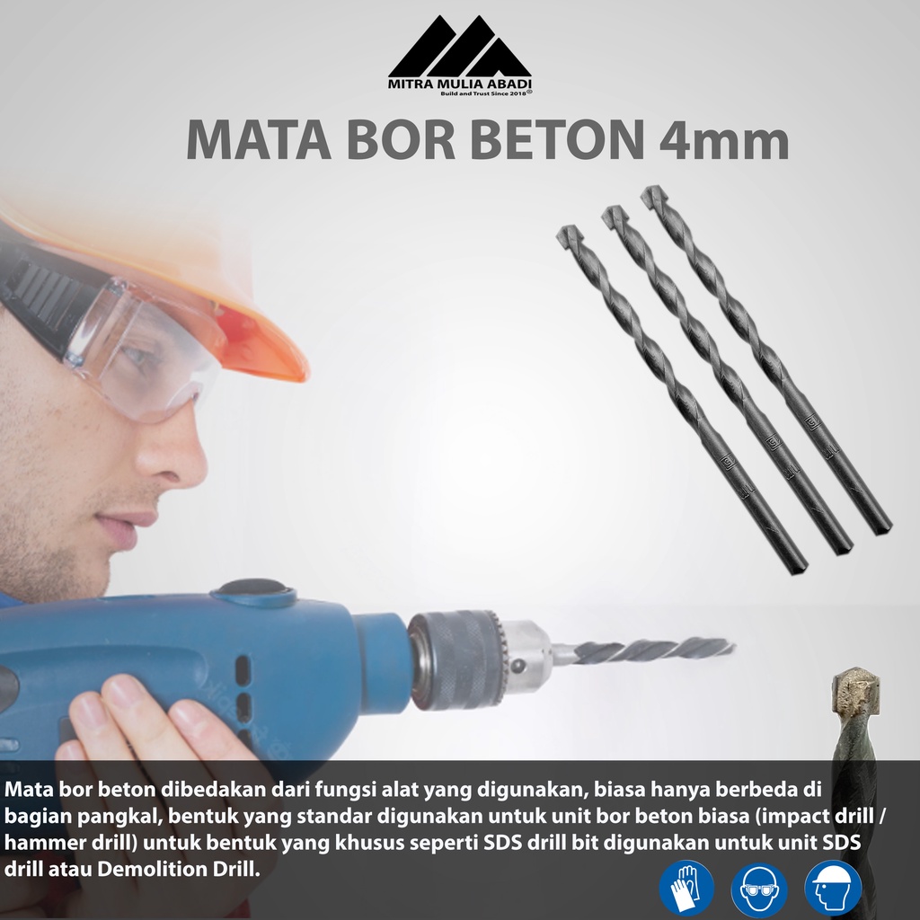 Mata Bor Beton Drill 4mm