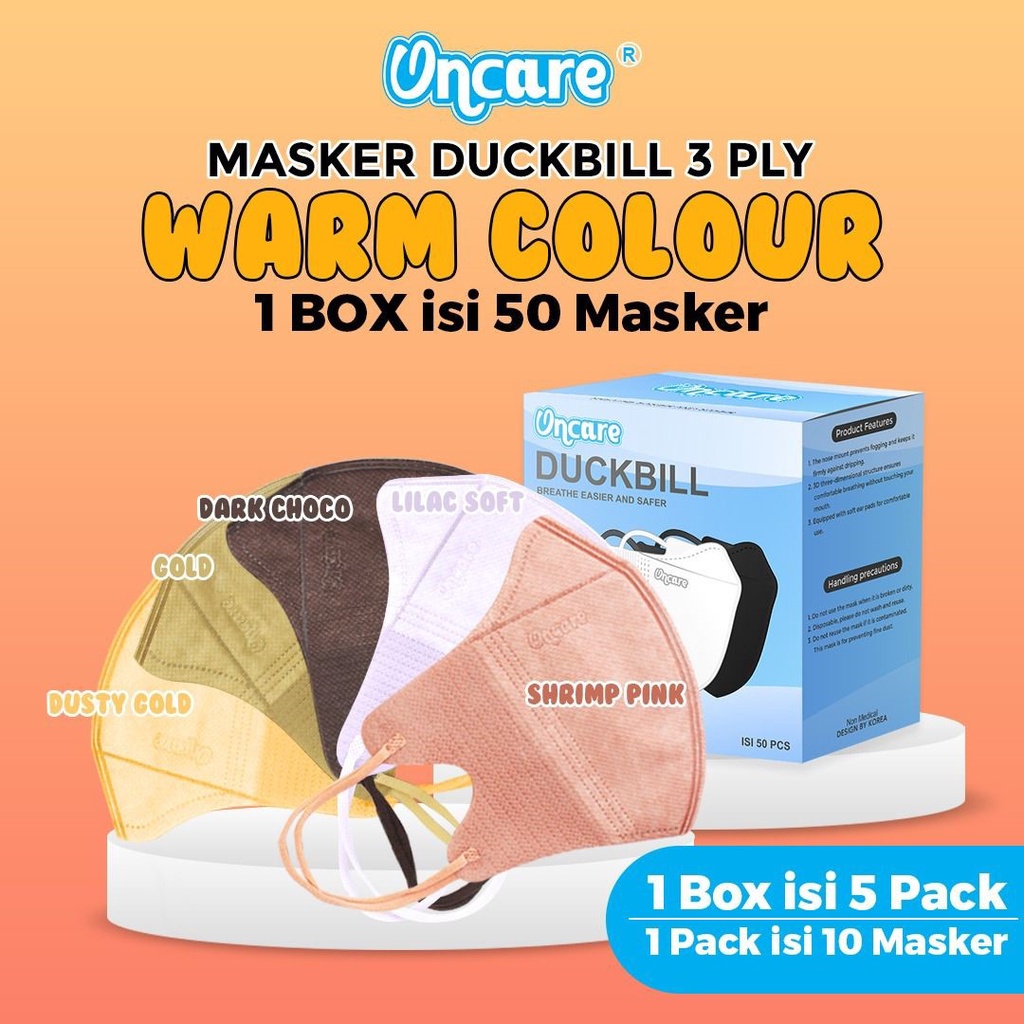 MASKER DUCKBILL ONCARE MIX WARNA 3ply isi 50pcs