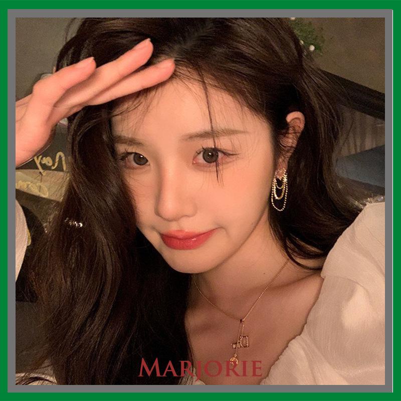 Anting rumbai Korea Rhinestone Berbentuk Hati Earrings Anting Tindik Perhiasan Wanita Fashion Murah Hadiah Perhiasan-MJD