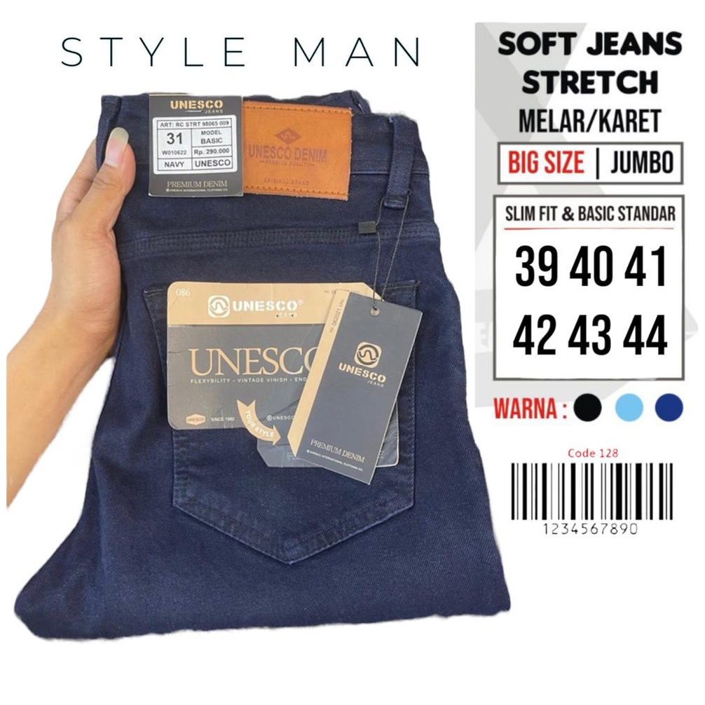 BIG SIZE 39-44 CELANA JEANS UNESCO SOFJEANS JEANS FASHION PRIA UNESCO DENIM-CHOOSE JEANS