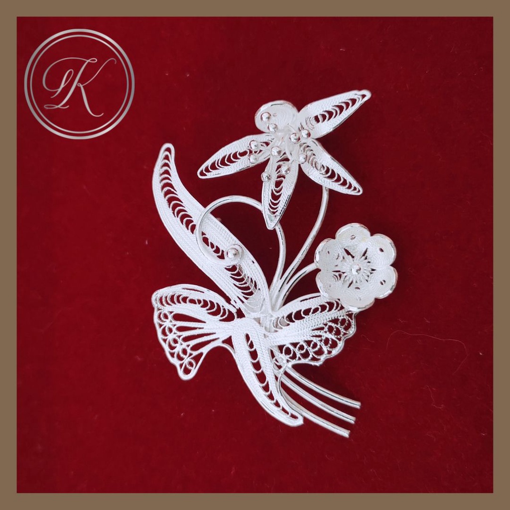 Bros Perak Asli 925 Jogja Bunga Lili Silver