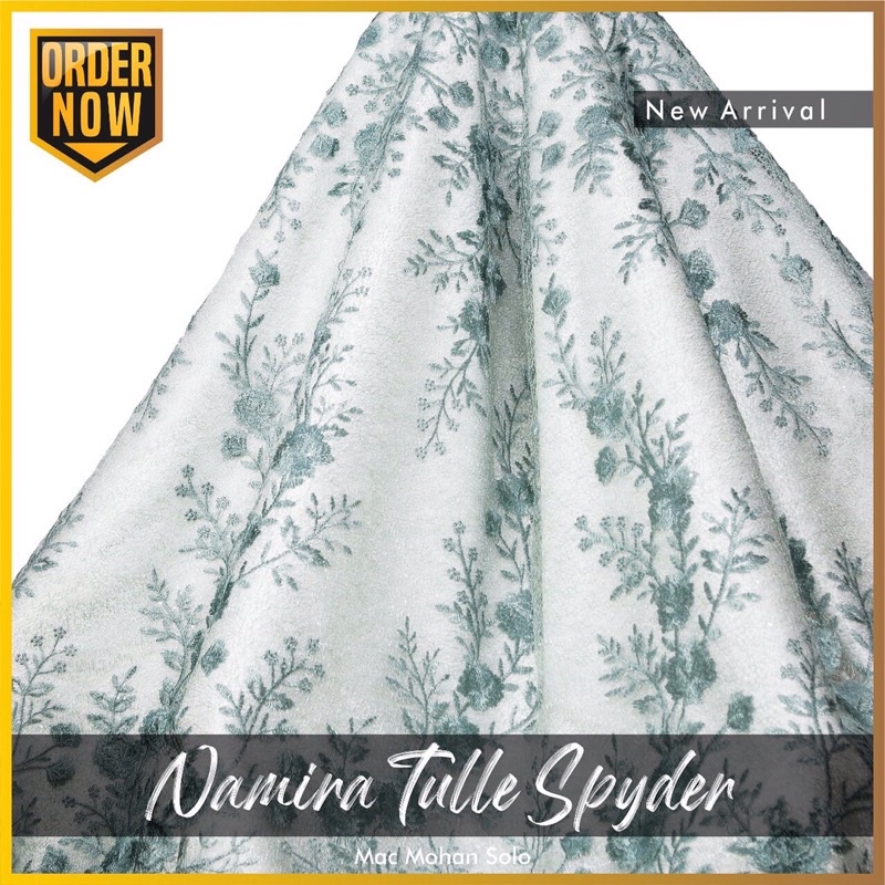 [NEW ARRIVAL] NAMIRA TULLE SPYDER NEW DESIGN TILE BORDIR PER 0.5M UNTUK KEBAYA DRESS AMONG TAMU BRIDESMID KEMBAR KELUARGA BY MACMOHAN