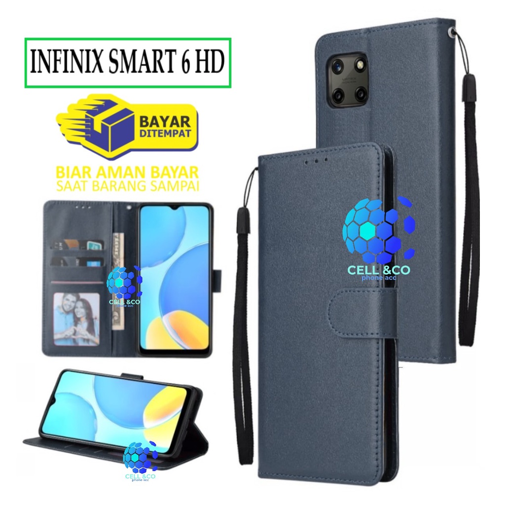 INFINIX SMART 6 HD CASE FLIP LEATHER WALLET PREMIUM FLIP CASE BUKA TUTUP KESING HP CASING FLIP CASE WALLET INFINIX SMART 6 HD