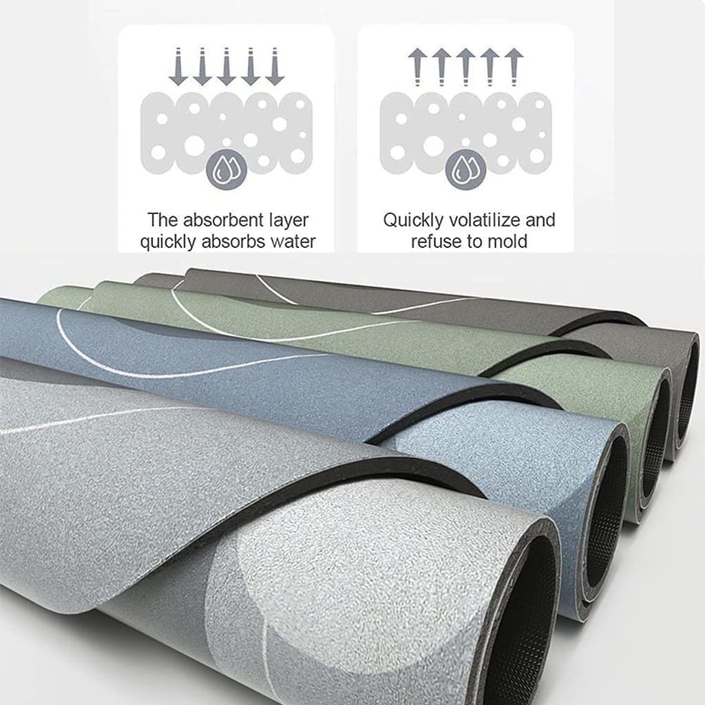 BISA COD LEBIH MURAH 1 Set Keset Kaki Karpet Kamar Mandi Keset Rumah (Oval + Persegi Panjang) Menyerap Air Cepat Bathroom Air Anti Bakteri