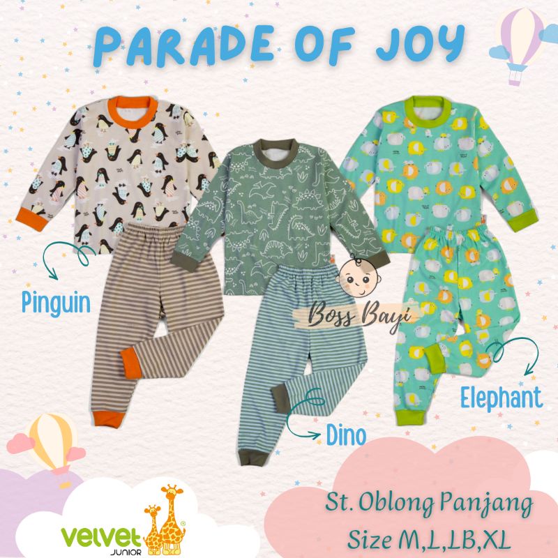 VELVET JUNIOR Setelan Oblong Panjang Kancing Pundak S,M,L,LB,XL,XXL