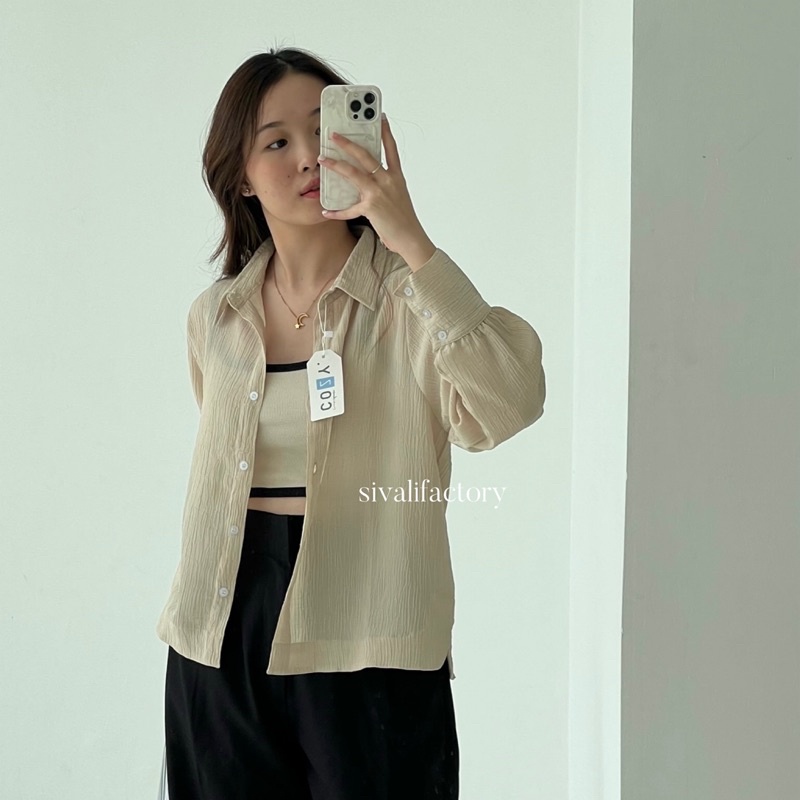 SIVALI Hazel Top 233 - Kemeja Wanita Minimalis Atasan Baju Kerja Office Shirt