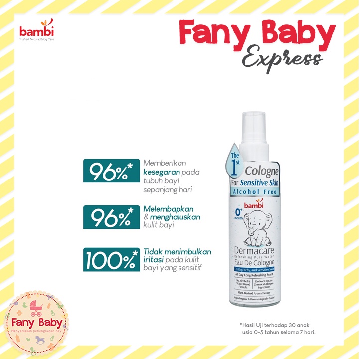 BAMBI BABY DERMACARE REFRESHING PURE WATER EAU DE COLOGNE 100ML