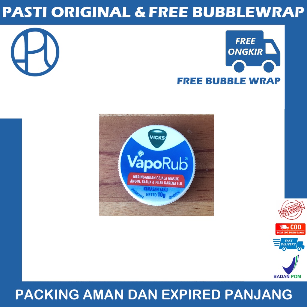 VICKS VAPORUB 10GR BALSEM HANGAT PANAS FLU DEMAM BATUK SESAK NAFAS