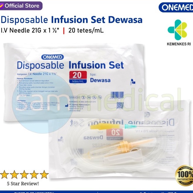 Jual OneMed Infusion Set Makro Selang Infus Alat Infus Dewasa | Shopee