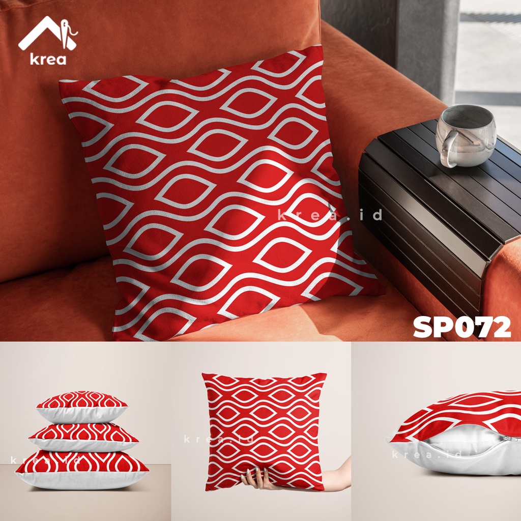 SARUNG BANTAL SOFA MERAH PREMIUM MINIMALIS 40x40 45x45 50x50 MOTIF 5