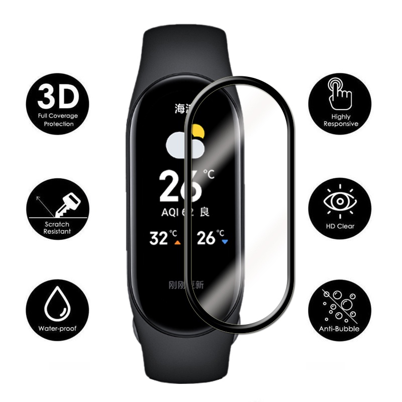 Anti Gores For Mi Band 7 Screen Protector Model 3D Curved  Xiaomi Smartband Bracellet M7 Screen Guard PMMA Protective Film A320