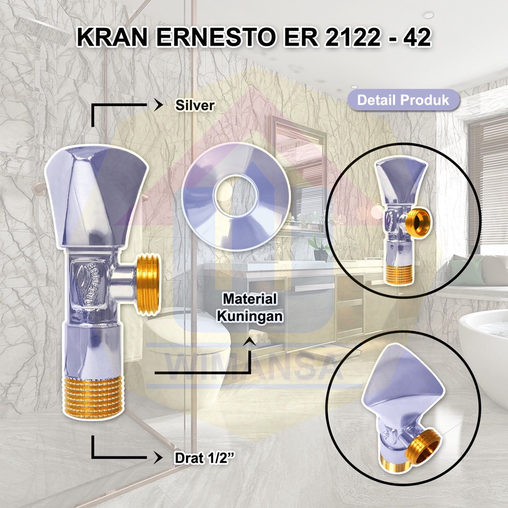 KRAN SHOWER KUNINGAN ER 2122-42 ERNESTO 1/2 INCH