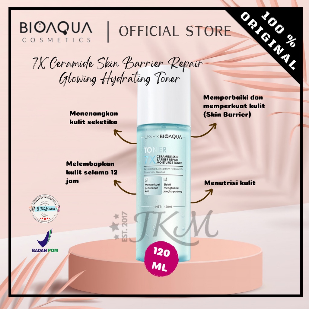 BIOAQUA 7X CERAMIDE SKIN BARRIER REPAIR MOISTURIZER TONER WAJAH 120ML GLOWING HYDRATING TONER PEMUTIH WAJAH FOR ALL SKIN TYPES