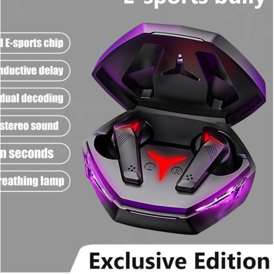 ()T33 Baru Wireless Gaming Headset Bluetooth 5.1 Earphone - Hitam