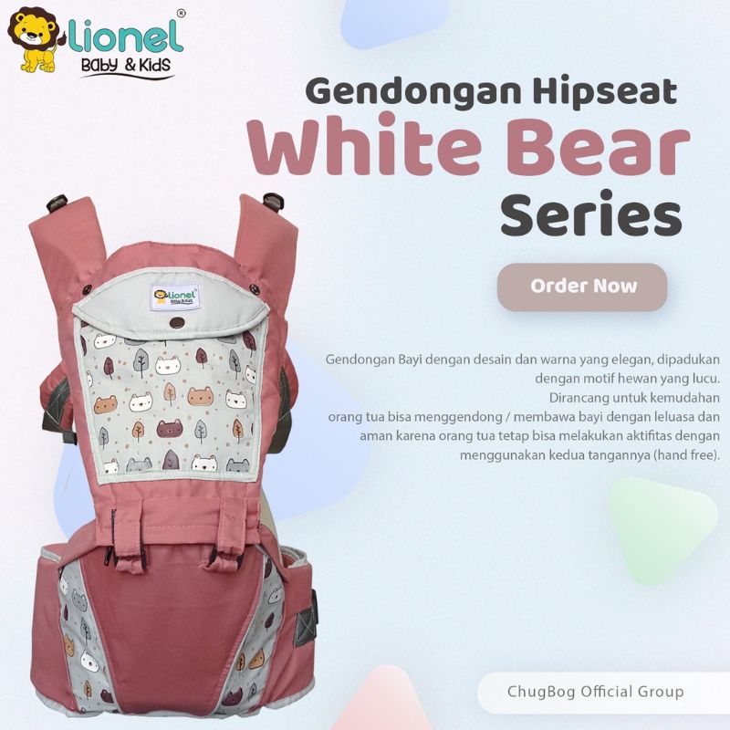 Gendongan Hipseat White Bear Series LB3003 / Gendongan Bayi