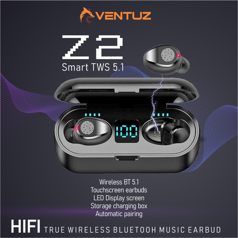 Earbuds TWS True Wireless Touch Bluetooth 5.1 VENTUZ Z2 HIFI / Smart TS Z2 earphones headset